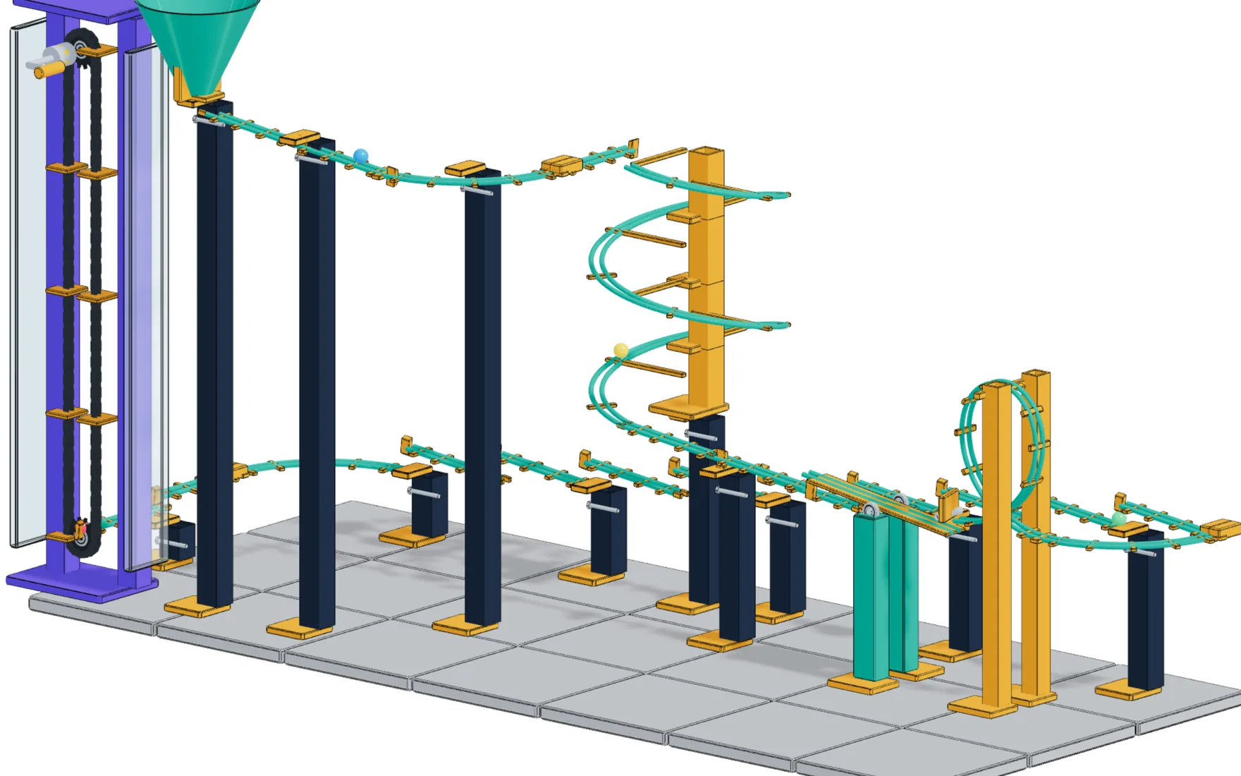 Parametrically designed modular marble run as a 3D printing assembly